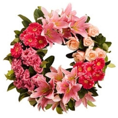 Crown of pink flowers