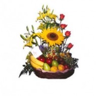 fruits and flowers basket