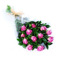 One dozen white roses bouquet