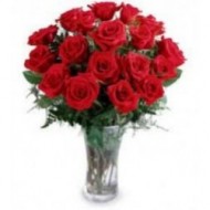 18 roses in a vase