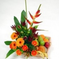 Fruits and flower basket
